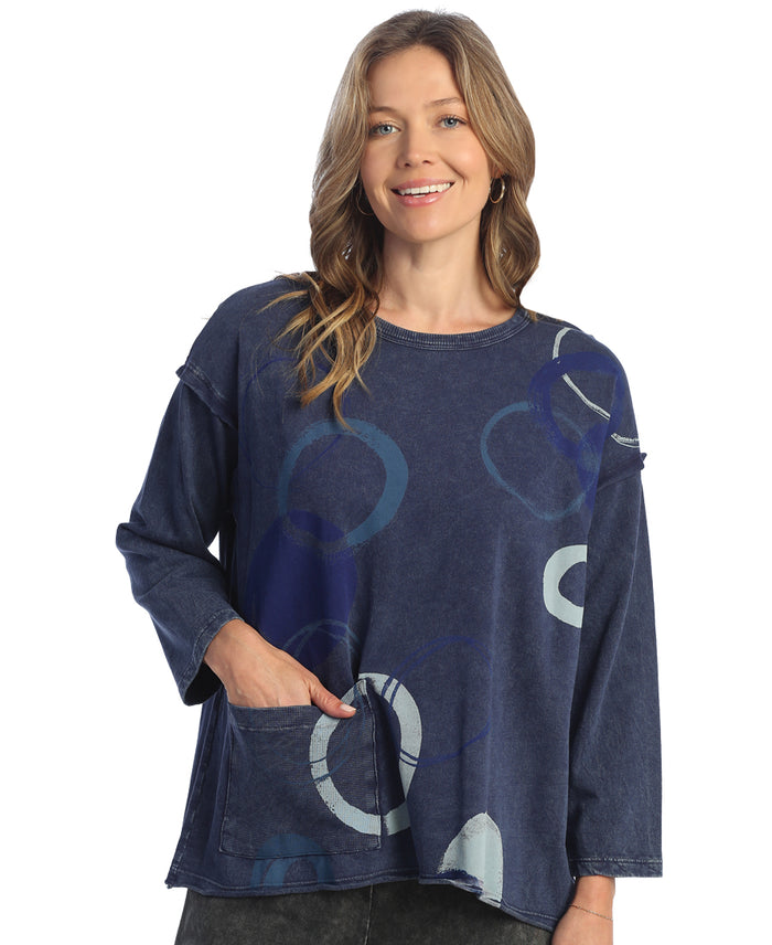 Puzzle Mineral Washed Drop Shoulder Top