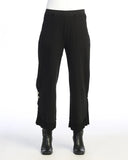 Mineral Washed Wide Leg Ankle Pant, Jet Black