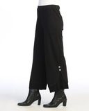 Mineral Washed Wide Leg Ankle Pant, Jet Black