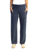 Mineral Washed Cotton Terry Pants, Denim