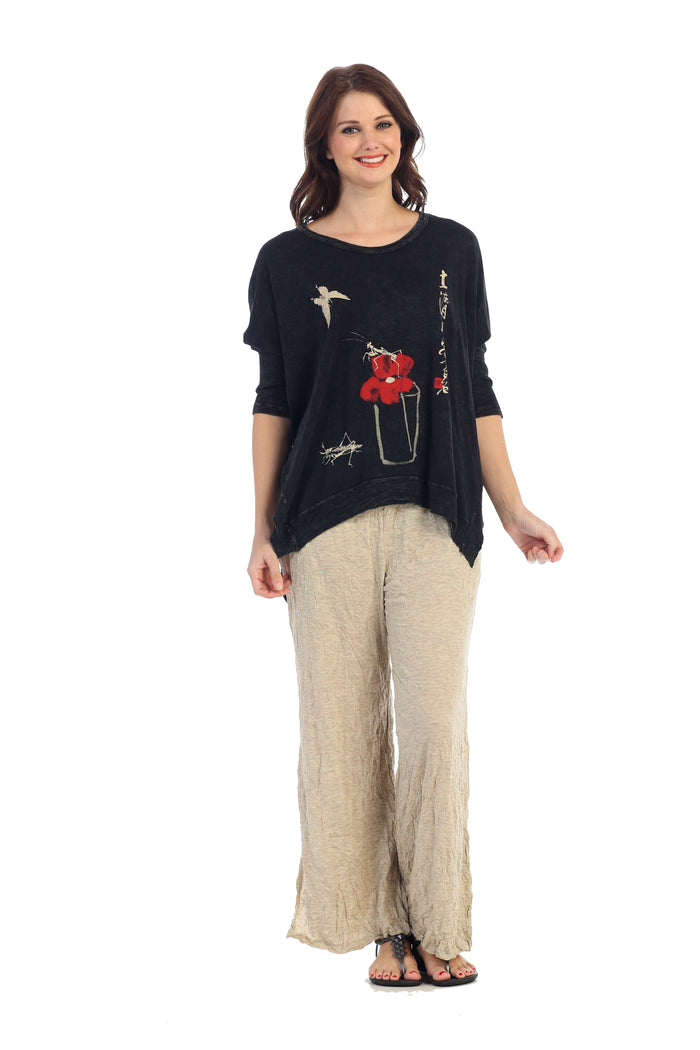Peaceful Mineral Washed Cotton Dolman Sleeve Top