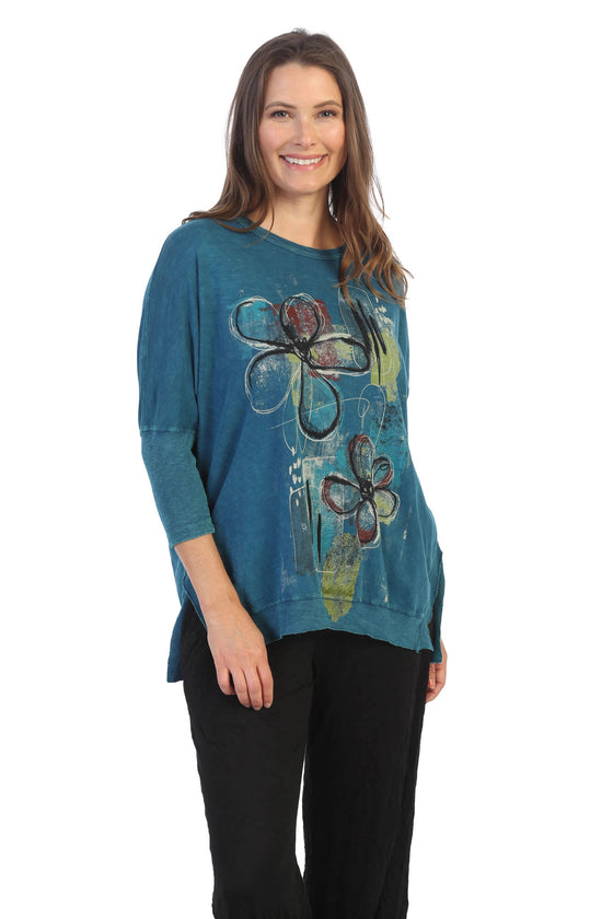 Santa Monica Mineral Washed Cotton Dolman Sleeve Top