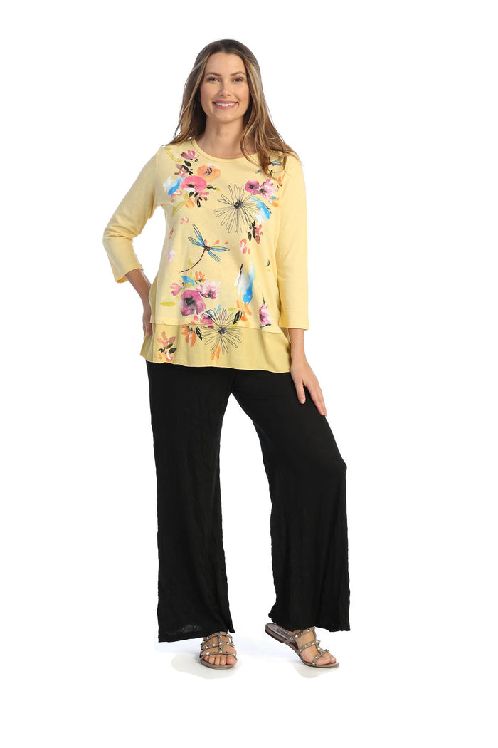 Clara Mineral Washed Cotton Georgette Contrast Top