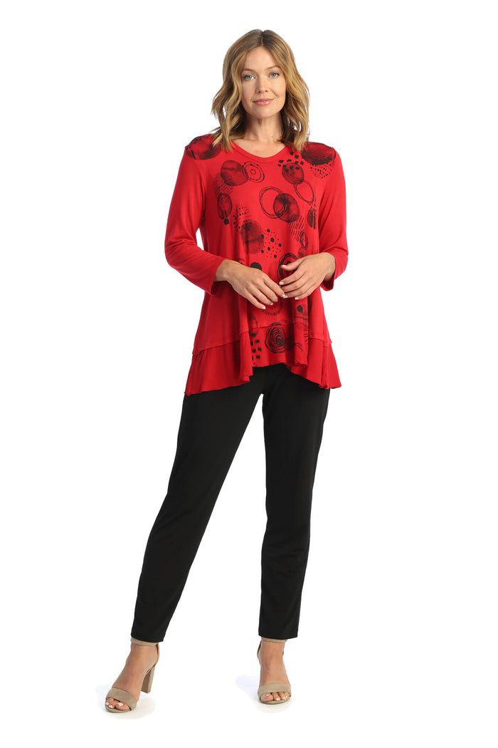 Jess & Jane Magic Dots Rayon Georgette Contrast Top