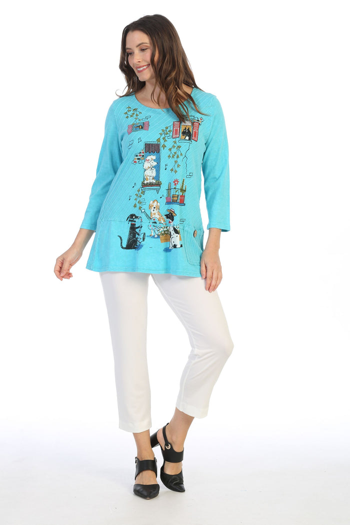 Serenade Mineral Washed Contrast Cotton Tunic