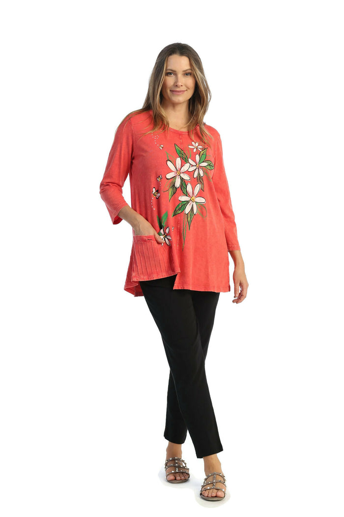 Bee Free Mineral Washed Step Hem Top