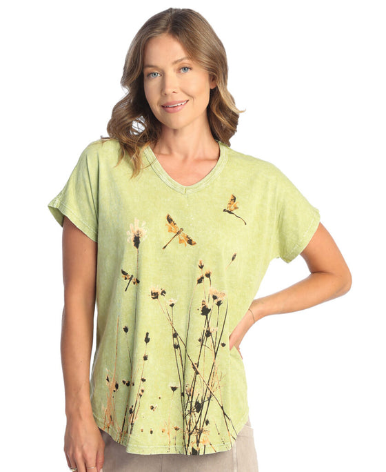 Jess & Jane Mineral Washed Cotton Short Sleeve Top 