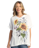 Cameo Mineral Washed Cotton Gauze Short Sleeve Top