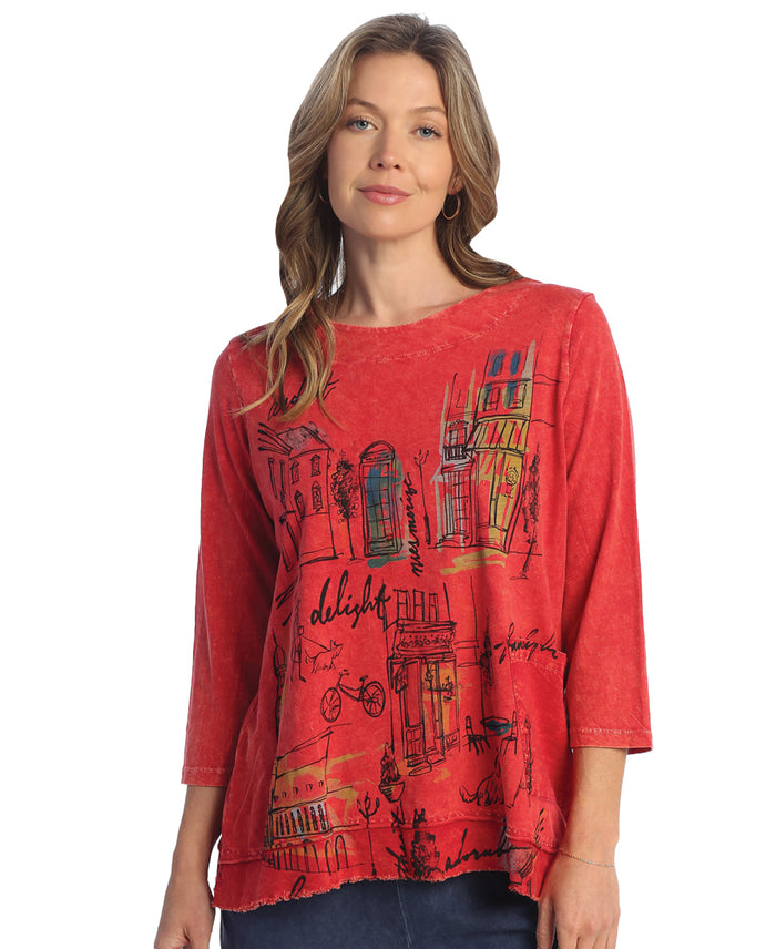 Cityscape Mineral Washed Cotton Pocket Top