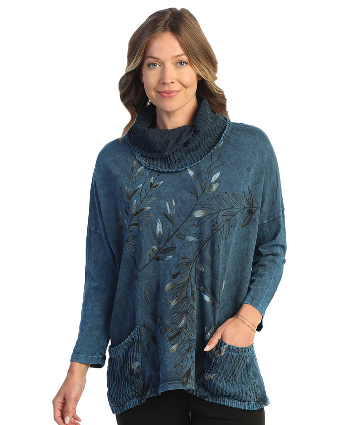 Whisper Mineral Washed Cowl Neck Cotton Top