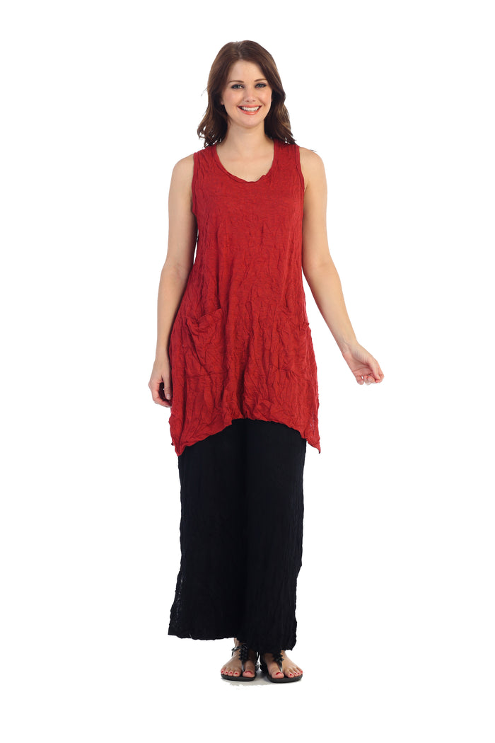 Red Crushed Sharkbite Tunic Top