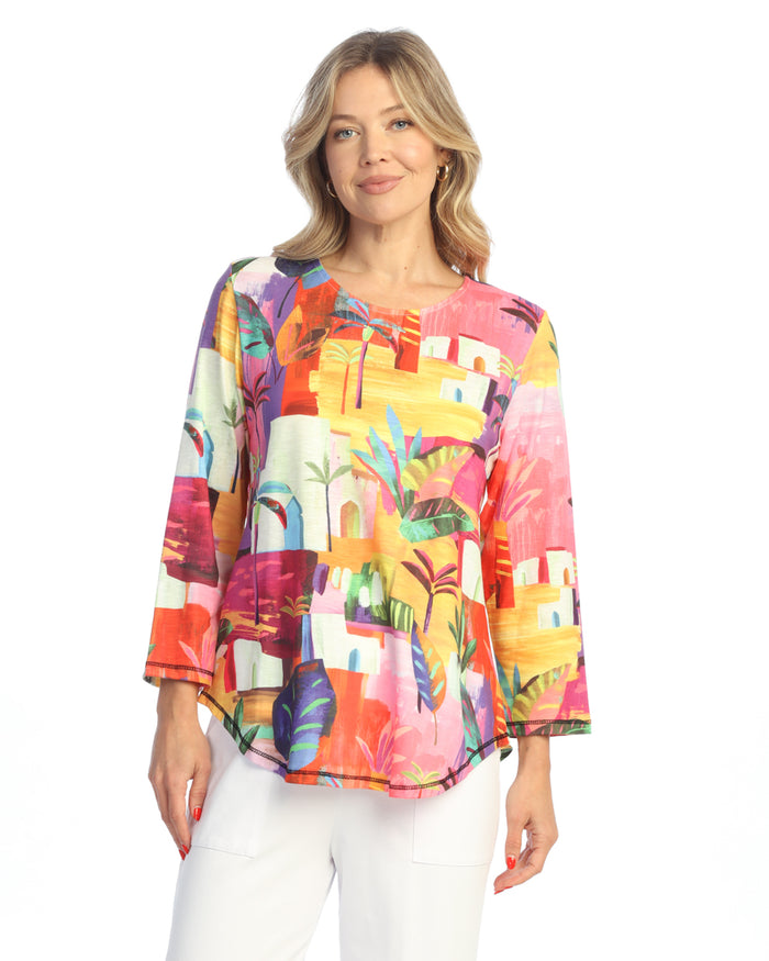 Jess & Jane Cancun Round Neck Top