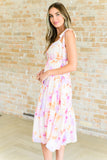 Watercolor Floral Midi Dress