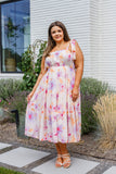 Watercolor Floral Midi Dress