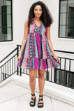 Boho Mixed Print Dress