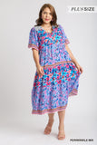 Mixed Floral Border Print Dress, Peri