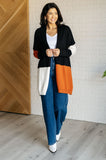 Color Block Open Front Cardigan