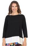 Black & Ivory ITY Knit Contrast Top