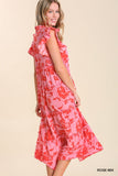 Floral Print Tiered Dress, Rose