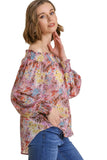 Floral Off The Shoulder Smocked Top, Mauve