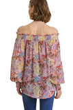 Floral Off The Shoulder Smocked Top, Mauve