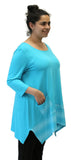 Amy Bamboo Pocket Top, Ocean Blue