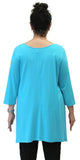 Amy Bamboo Pocket Top, Ocean Blue