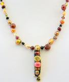 Michal Golan Bronze Multi Pearl Rectangle Pendant