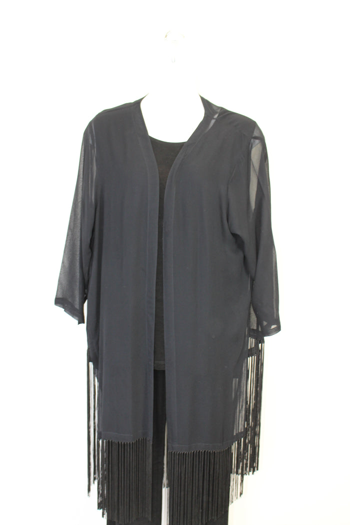 Black Duster with Fringe