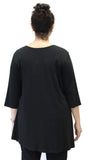 Brea Bamboo V-Neck Top, Black
