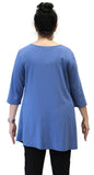 Brea Bamboo V-Neck Top, Blue