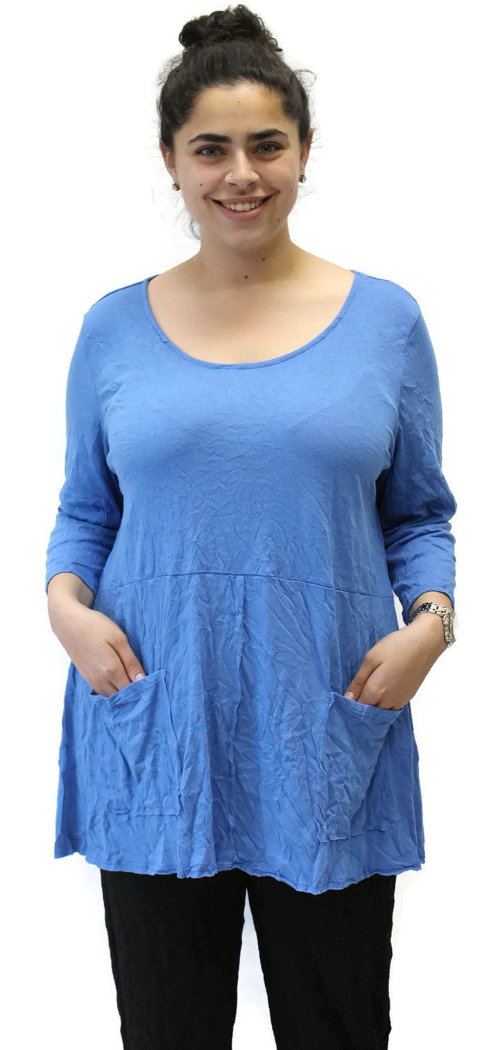 Charlize Crinkle Top, Blue