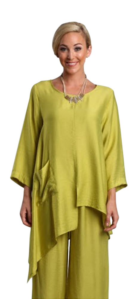 Dakota Silky Woven Top, Green