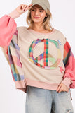 Peace Sign Long Sleeve Colorful Sweatshirt