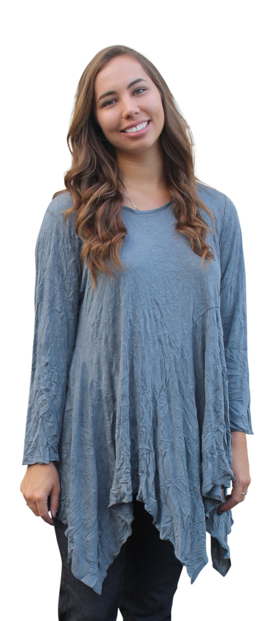 Dee Crinkle Top, Slate