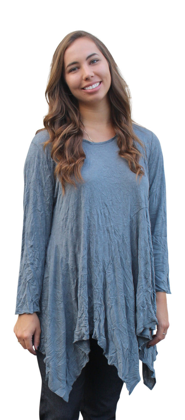 Dee Crinkle Top, Slate