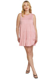 ENTRO USA Ruffle Tiered Short Dress, Rose