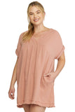 ENTRO USA Frayed Cotton Gauze Pocket Dress
