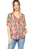 entro USA Kaleidoscope V-Neck Top