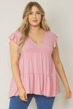 entro tiered ruffle babydoll top