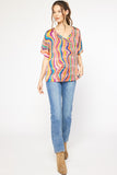 Kaleidoscope V-Neck Top