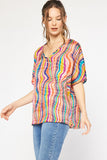 Kaleidoscope V-Neck Top