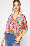 Kaleidoscope V-Neck Top