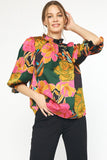 entro USA floral Ruffle detail blouse