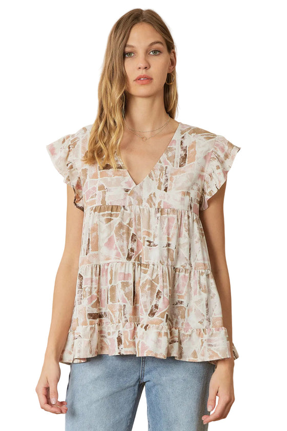 entro usa Geometric Tiered Top