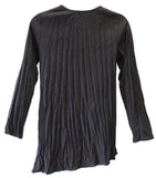 Etta Iridescent Woven Diagonal Top, Black