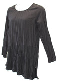 Etta Iridescent Woven Diagonal Top, Black