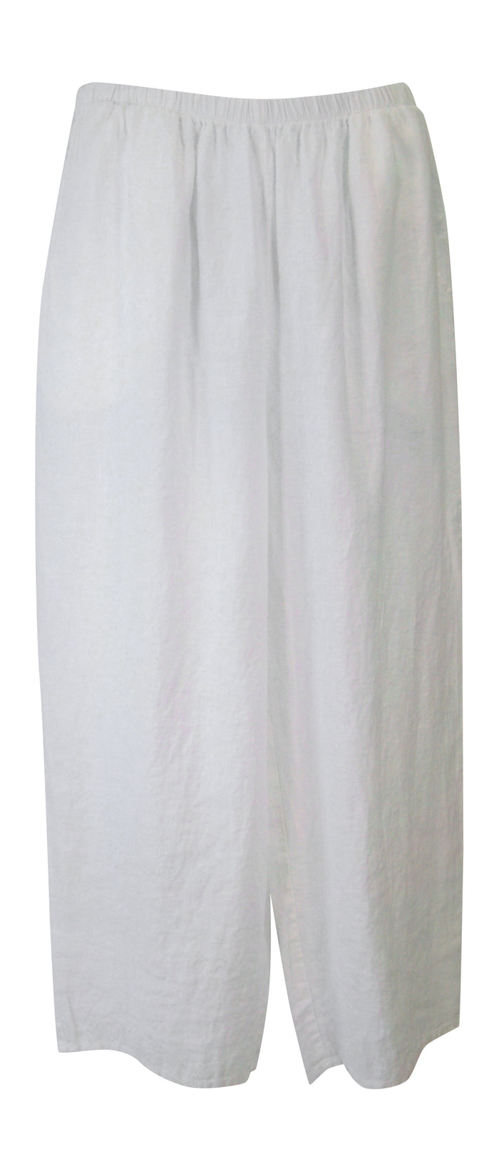 Flax Linen Wide Leg Floods Pant, White