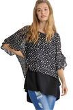 umgee usa Animal Print Chiffon Layered Overlay Tunic