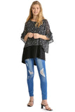 umgee usa Animal Print Chiffon Layered Overlay Tunic